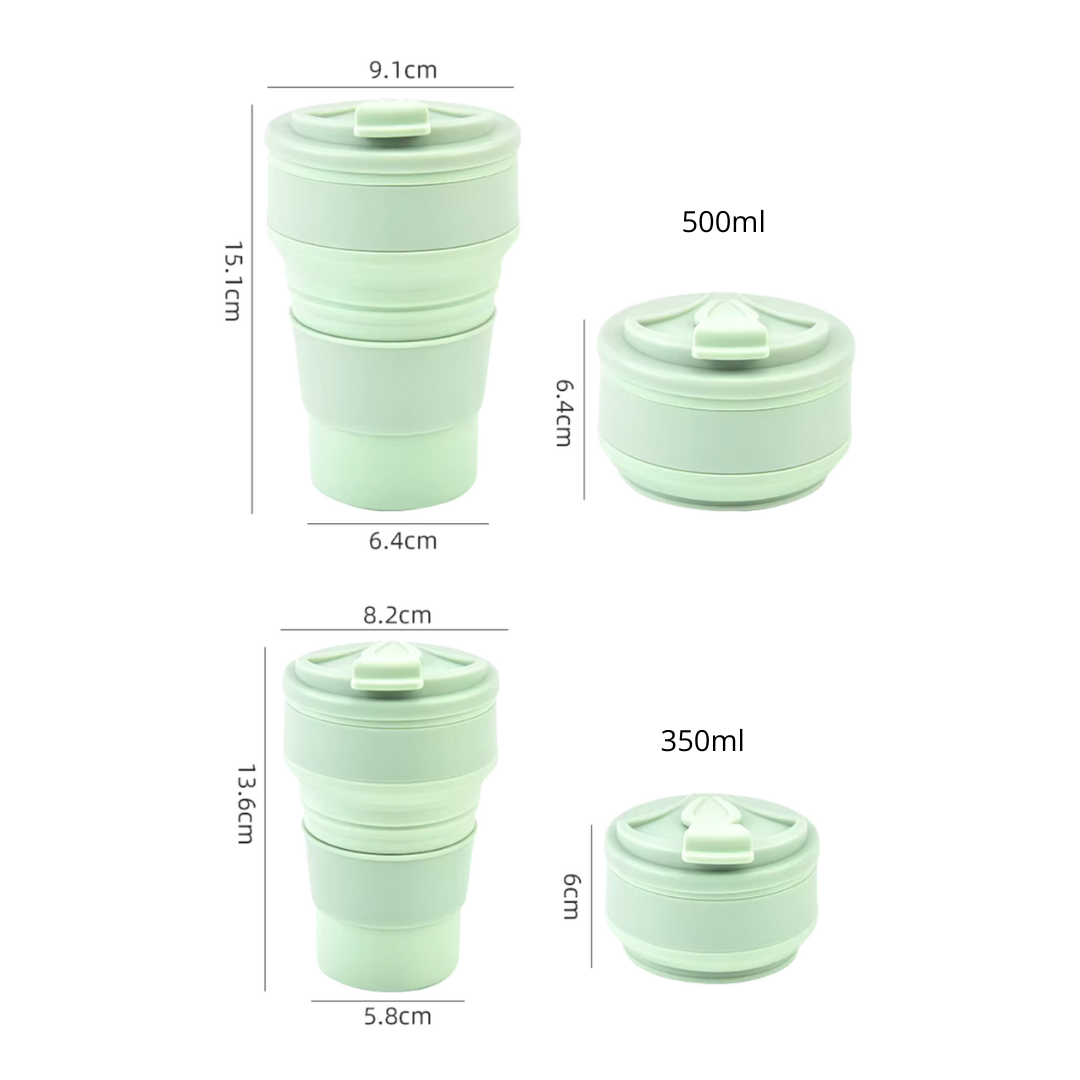Folday Cup Groen | Opvouwbare en herbruikbare drinkbeker