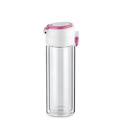 Folday Thermosfles Roze - Glazen dubbele wand - 260ml