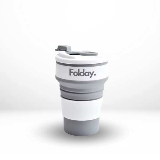 Folday Cup Grijs | Opvouwbare en herbruikbare drinkbeker