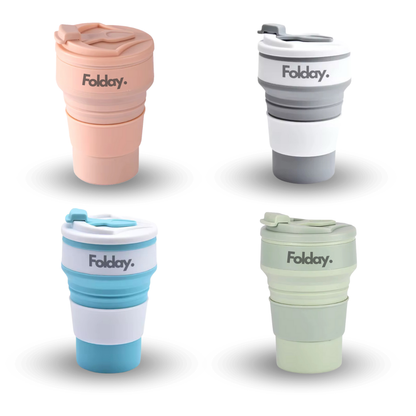 Folday Cup Grijs | Opvouwbare en herbruikbare drinkbeker