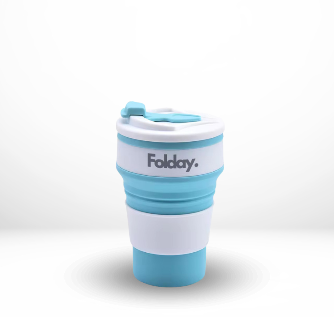 Folday Cup Blauw | Opvouwbare en herbruikbare drinkbeker