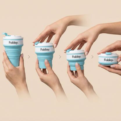 Folday Cup Groen | Opvouwbare en herbruikbare drinkbeker